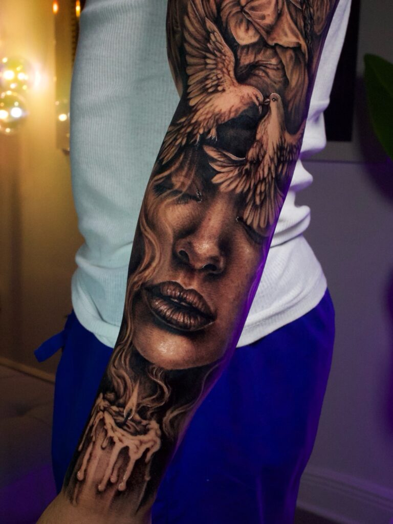 Black & grey tattoo by Danny Art